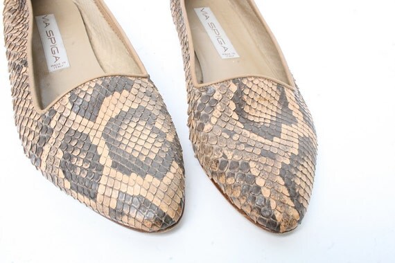 womens snake skin loafers