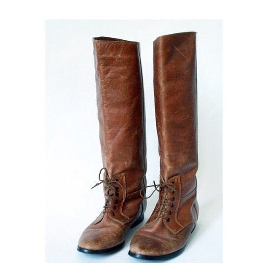brown leather riding boots size 6