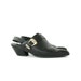 size 9 black leather slip on western BUCKLE shoes