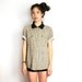 vintage LEOPARD COLLAR denim shirt m