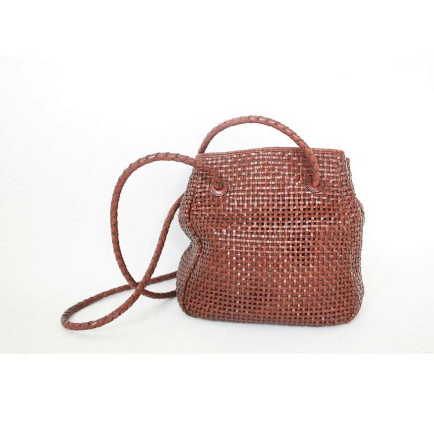 vintage woven leather bag