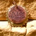 The Jules - Distressed Hammered Steampunk Cogs Copper Brass Unique Handstamped Pet ID Tag Layered 2 Disc Dogs