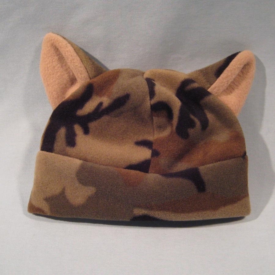 Camouflage Fuzzy Cat Ear Hat by FeralWorks on Etsy