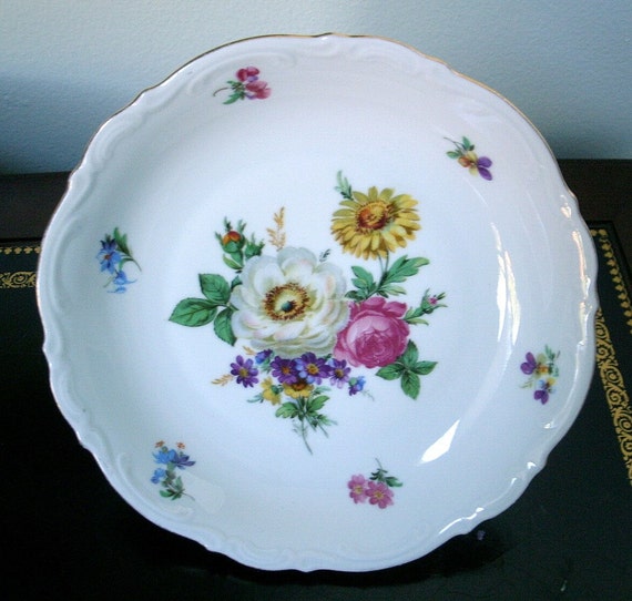 Vintage Mitterteich Meissen Floral Salad Plate by MagyarBeader