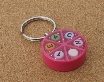 TEACH - Upcycled Trivial Pursuit Keychain