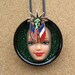 Upcycled Doll Face Pendant - Lady Liberty