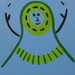 Juggle With Tuggle - original painting - cute little person performs a cute little circus act 2410