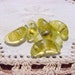 Chartreuse Mink Striated Crescents Vintage Glass Beads