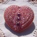 Rhinestone Set Heart Czech Glass Button in Dusty Rose Pink