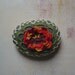 RESERVED Crocheted Lace Stone, Multi Colored 3D Flower, Handmade by Monicaj