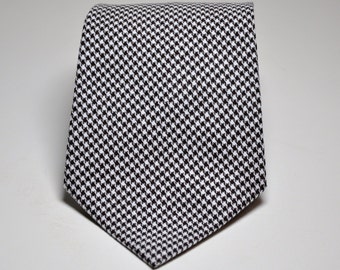Chocolate Brown Necktie - Houndstooth Tie for Boys or Men