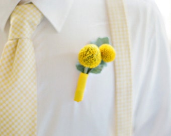 Boy's Necktie and Suspenders in Yellow Gingham