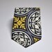 Necktie - Gray and Yellow Scroll Damask - Mens or Boys Tie