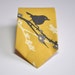 Men's Tie - Yellow and Gray Bird Necktie - Men's Necktie - Wedding Necktie