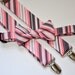 Pink and Gray Stripe Boy's Bowtie and Suspenders