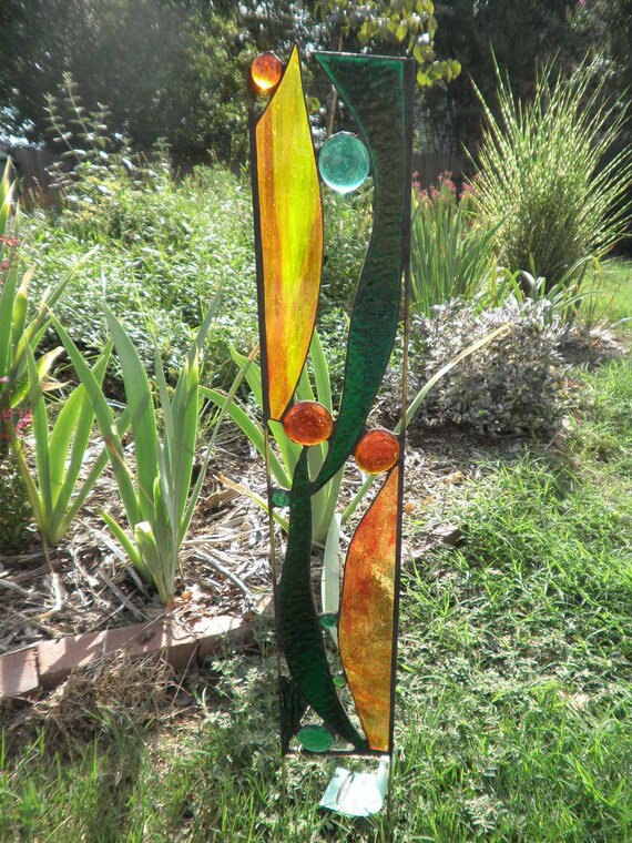 Stained Glass Garden Art Watkin's Hollow by FeralGlass on Etsy