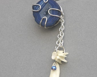 Cobalt Geode Necklace