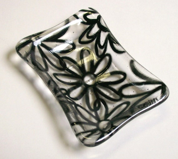 Fused Glass Soap Dish Flower Design