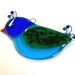 Fused Glass Suncatcher (Turquoise, blue, green bird)