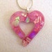 Fused Glass Dichroic Heart Pendant (Blushing Pink Cutout)