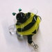 Retractable Badge Holder Fused Glass Bumble Bee