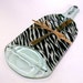 Recycled Wine Bottle Serving Tray/Cheese Board With Silver Spreader (ZebraPattern)