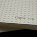 Letterpress greeting cards, thank you in green and yellow, SET