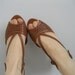 Vintage Chestnut woven leather peeptoe sandal heels (6)