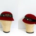 RESVERED...1960s FRENCH Scarlet gemstone wool cloche cap