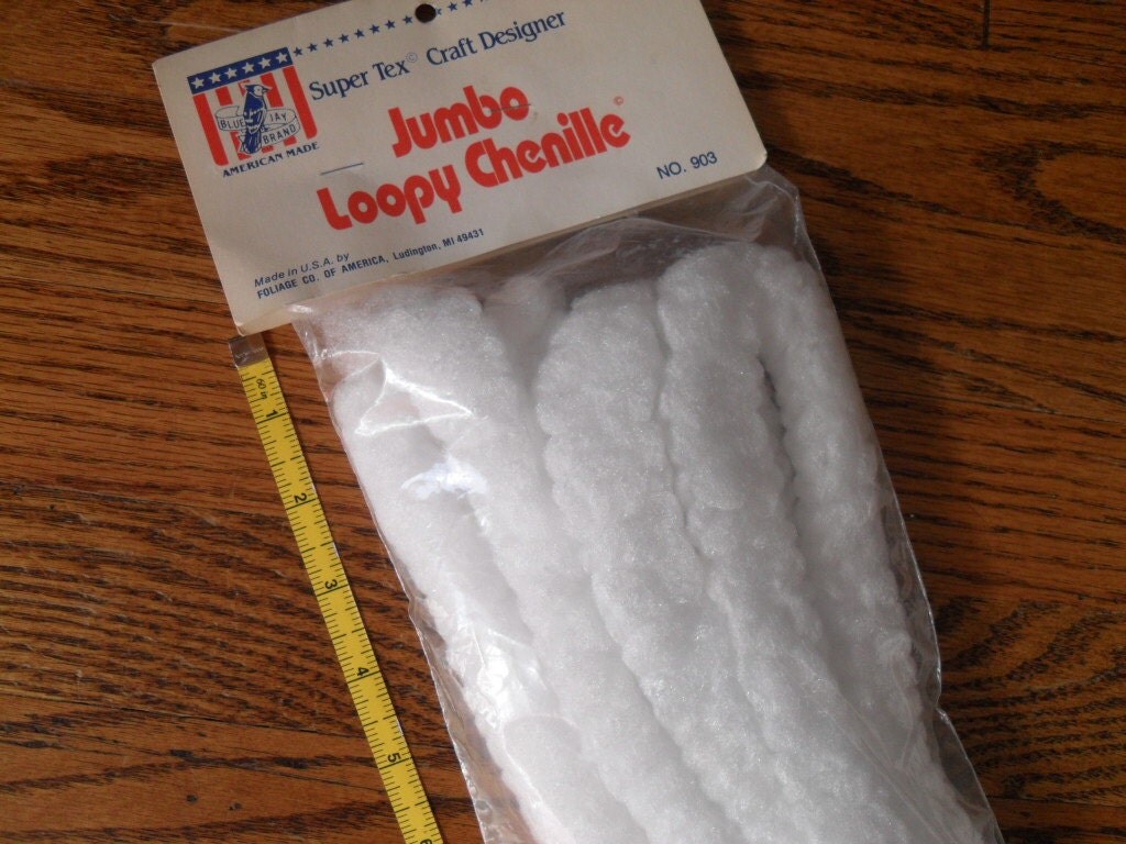 White Jumbo Loopy Chenille 6 yards