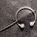 Penannular Brooch Shawl or Kilt Pin w/ silver knot finials
