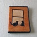 Hand Tooled Leather Notebook - Cats in the Window
