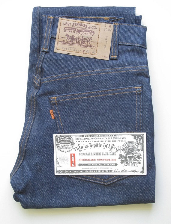 vintage deadstock 1980's LEVI'S 517 hard denim