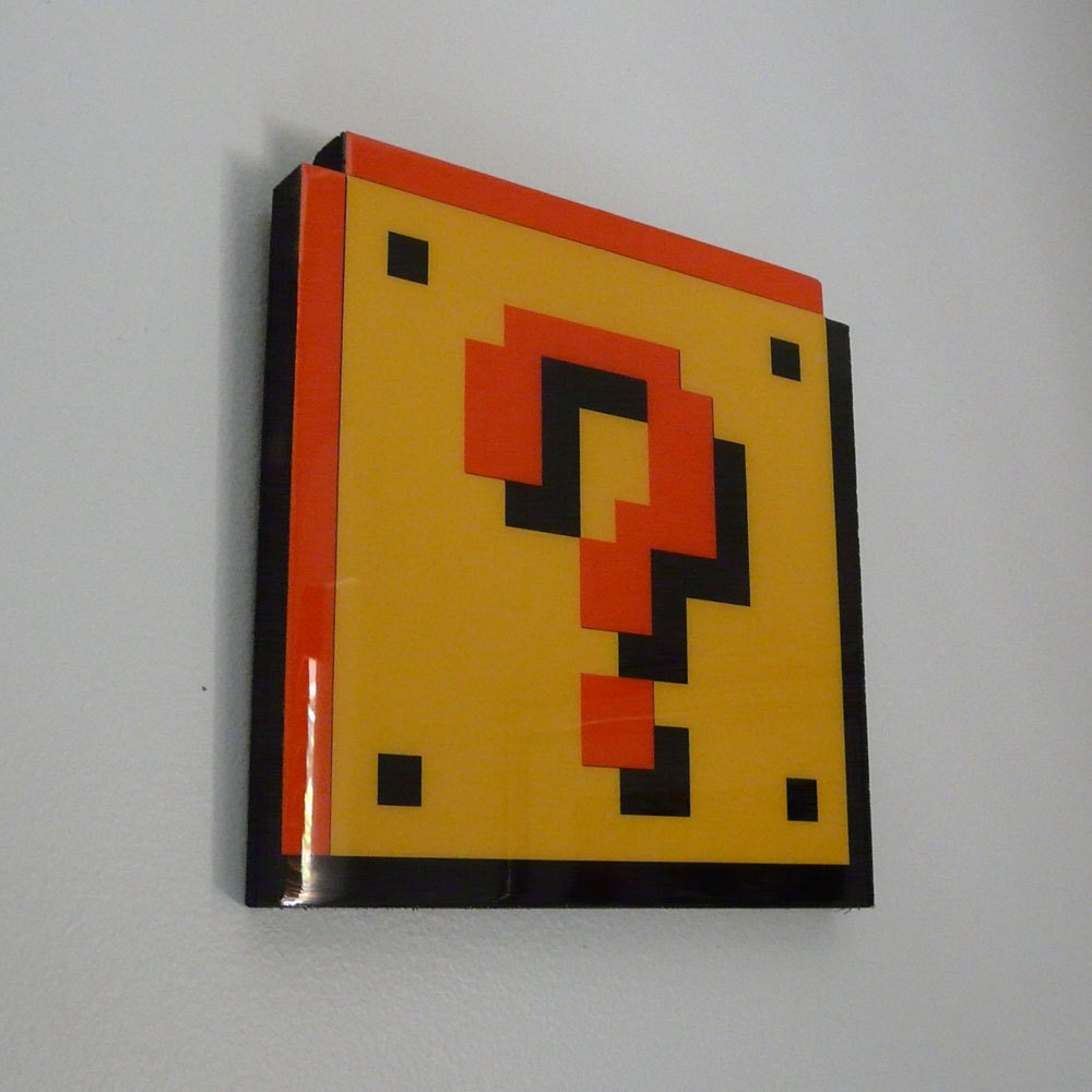 question block super mario wall art by pixelparty on Etsy