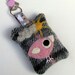 Keyring keyfob bag charm tweed needle felted pink birdie bird and cloud and sun