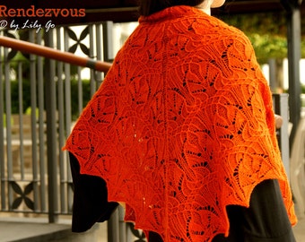 Rendezvous Knitting Shawl Pattern in PDF