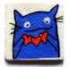 Cat with Hearts -- square magnet
