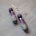Green and Violet Polymer Earrings