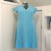 LittleCollar Dress - plus size - turquoise soft doubleknit vintage fabric - 50B-47W-58H