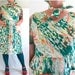 V-V Dress - neon scribble splatter print vintage 80s fabric - plus size sheath dress - 48B-44W-53H