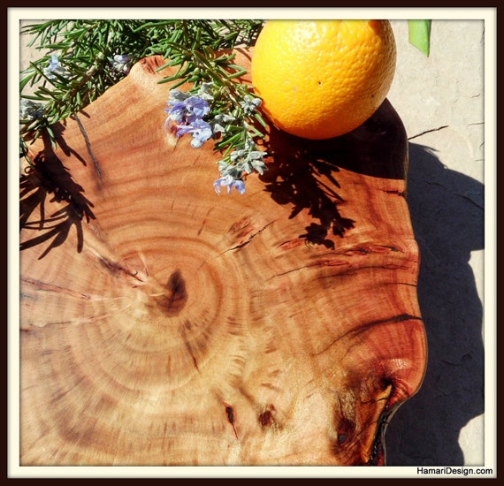 Natural Cherry Burl Wood Cutting Board or Serving by JoniHamari