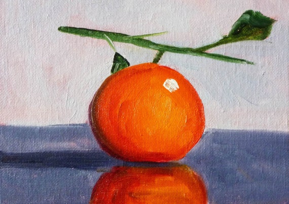 Mandarine nature morte peinture à l'huile peinture de