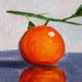 Tangerine Still Life Oil Painting, Small Fruit Painting, Original Kitchen Art, Kitchen Decor, Wall Decor, Orange, Minimalist Tropical Fruit