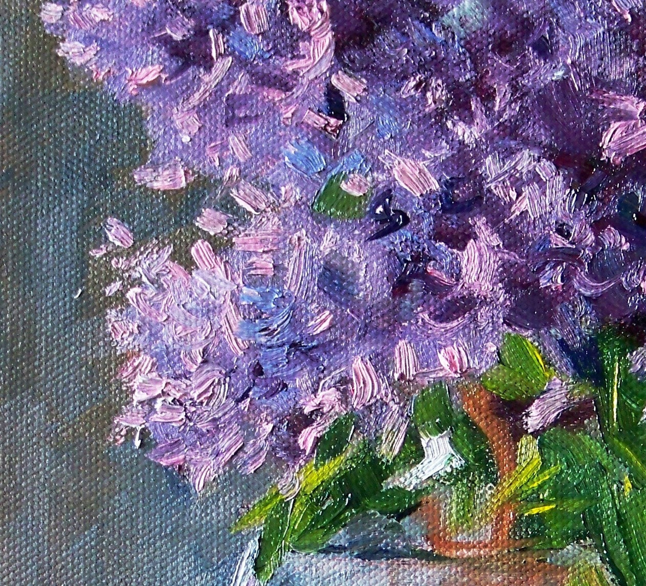 Lilacs Original Still Life Flower Painting Oil on Canvas