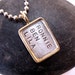 Hand stamped jewelry Gold rimmed tag necklace