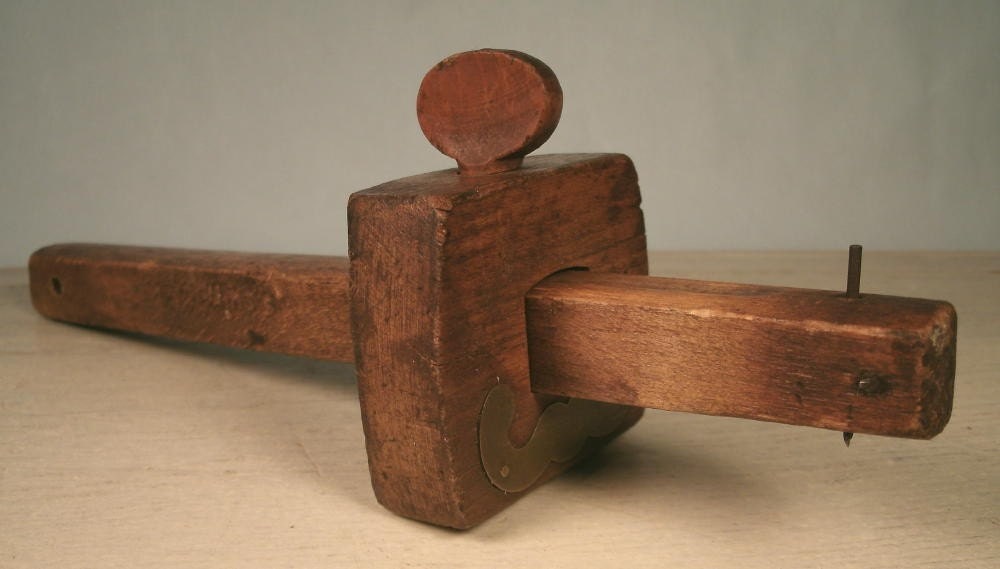 Antique Wood Carpenters Scribe Tool Woodworking