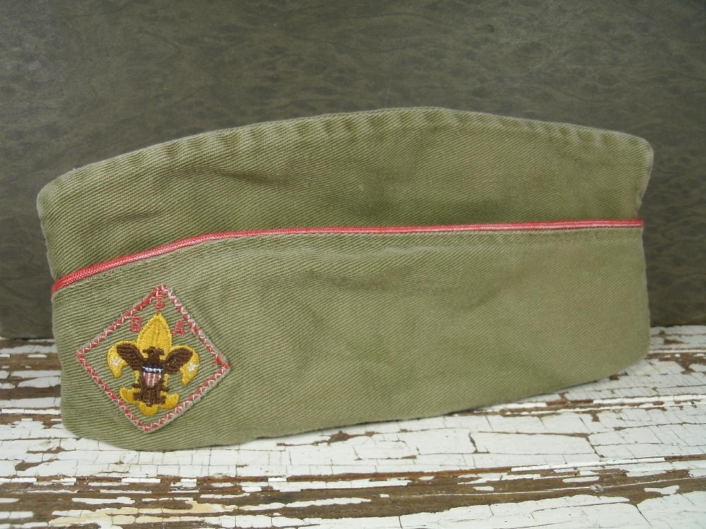 Vintage Boy Scout Garrison Cap Hat Boys Medium 6 3/4 6 7/8