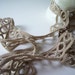 Skinny Scarf in Ecru Crocheted