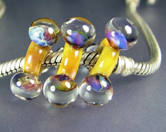 Large Hole Lampwork Glass Bead Tres Bulle #586 SRA