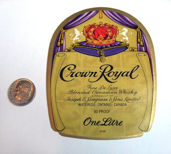 24 Vintage Liquor Bottle Labels Crown Royal Canada Whisky